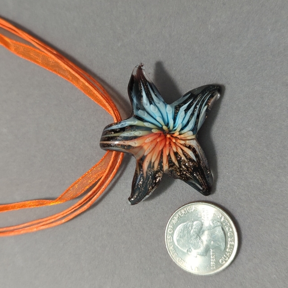 Glass Pendant Starfish Necklace - Picture 2 of 4